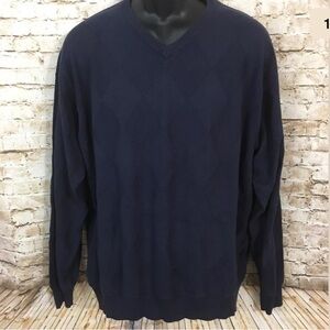 Northern Isle Blue Argyle Print Sweater